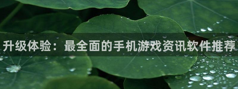 杜邦娱乐登陆测速：升级体验：最全面的手机游戏资讯软件推荐